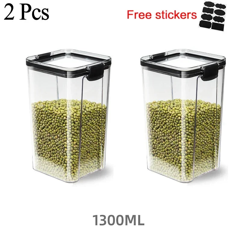 460~1800Ml Stackable Storage Box Transparent Kitchen Containers Noodles Spaghetti Sealed Tank Dry Food Cans Organizers Bottles