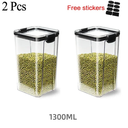 460~1800Ml Stackable Storage Box Transparent Kitchen Containers Noodles Spaghetti Sealed Tank Dry Food Cans Organizers Bottles