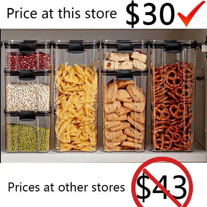 460~1800Ml Stackable Storage Box Transparent Kitchen Containers Noodles Spaghetti Sealed Tank Dry Food Cans Organizers Bottles