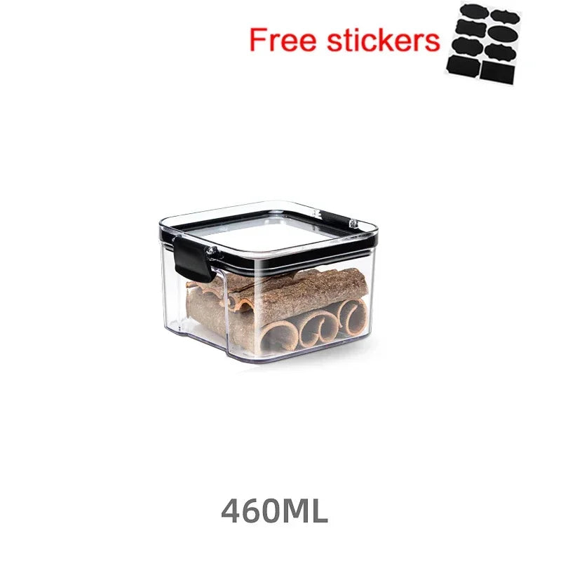 460~1800Ml Stackable Storage Box Transparent Kitchen Containers Noodles Spaghetti Sealed Tank Dry Food Cans Organizers Bottles