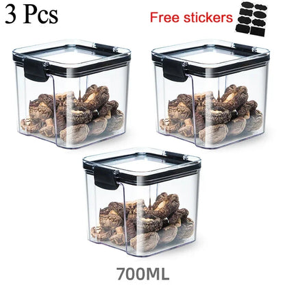 460~1800Ml Stackable Storage Box Transparent Kitchen Containers Noodles Spaghetti Sealed Tank Dry Food Cans Organizers Bottles
