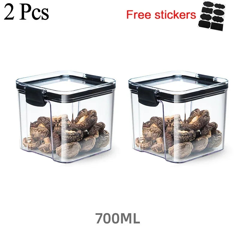 460~1800Ml Stackable Storage Box Transparent Kitchen Containers Noodles Spaghetti Sealed Tank Dry Food Cans Organizers Bottles