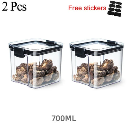 460~1800Ml Stackable Storage Box Transparent Kitchen Containers Noodles Spaghetti Sealed Tank Dry Food Cans Organizers Bottles