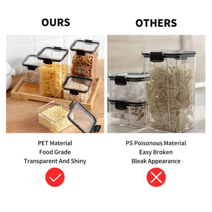 460~1800Ml Stackable Storage Box Transparent Kitchen Containers Noodles Spaghetti Sealed Tank Dry Food Cans Organizers Bottles
