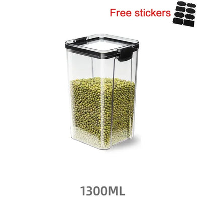 460~1800Ml Stackable Storage Box Transparent Kitchen Containers Noodles Spaghetti Sealed Tank Dry Food Cans Organizers Bottles