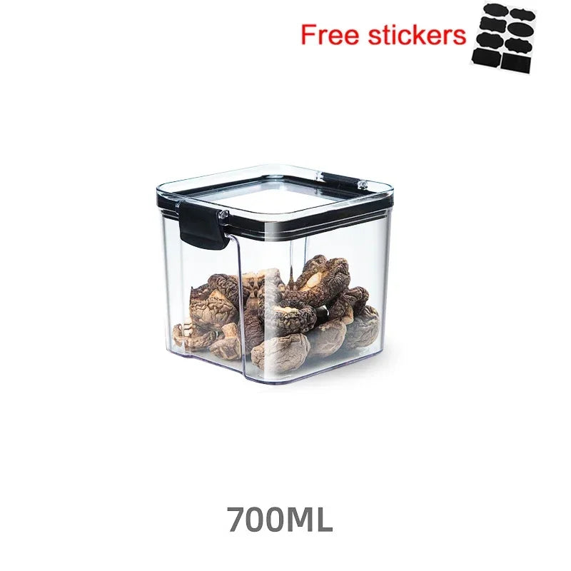 460~1800Ml Stackable Storage Box Transparent Kitchen Containers Noodles Spaghetti Sealed Tank Dry Food Cans Organizers Bottles