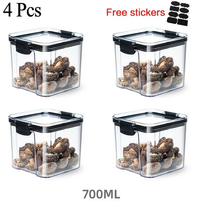 460~1800Ml Stackable Storage Box Transparent Kitchen Containers Noodles Spaghetti Sealed Tank Dry Food Cans Organizers Bottles