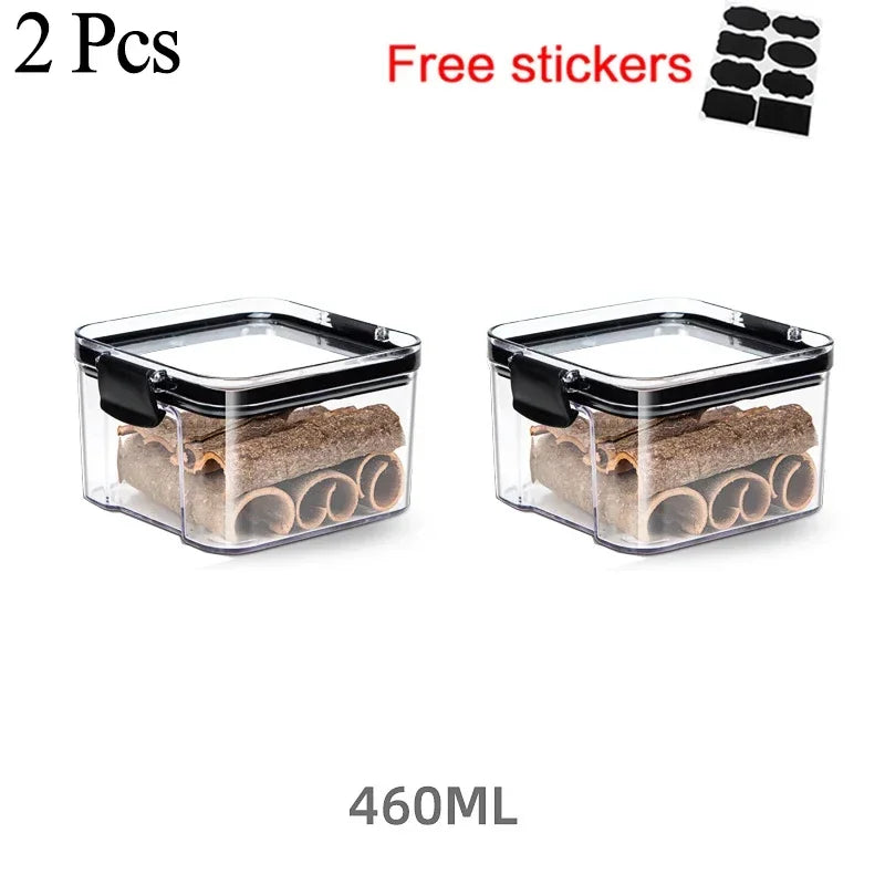 460~1800Ml Stackable Storage Box Transparent Kitchen Containers Noodles Spaghetti Sealed Tank Dry Food Cans Organizers Bottles