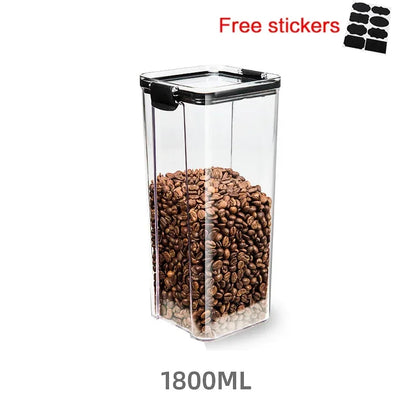 460~1800Ml Stackable Storage Box Transparent Kitchen Containers Noodles Spaghetti Sealed Tank Dry Food Cans Organizers Bottles
